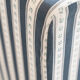 Armchair, striped fabric with flowers, 80s/90s