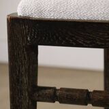 Set of 4 modernist chairs in oak and bouclé fabric, 1940