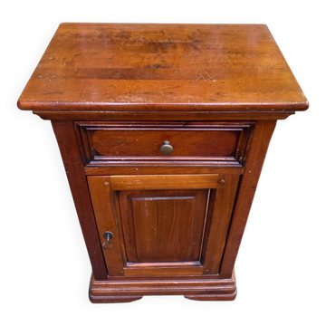 Nightstand, accent furniture in solid wood with drawer and door, 1980.