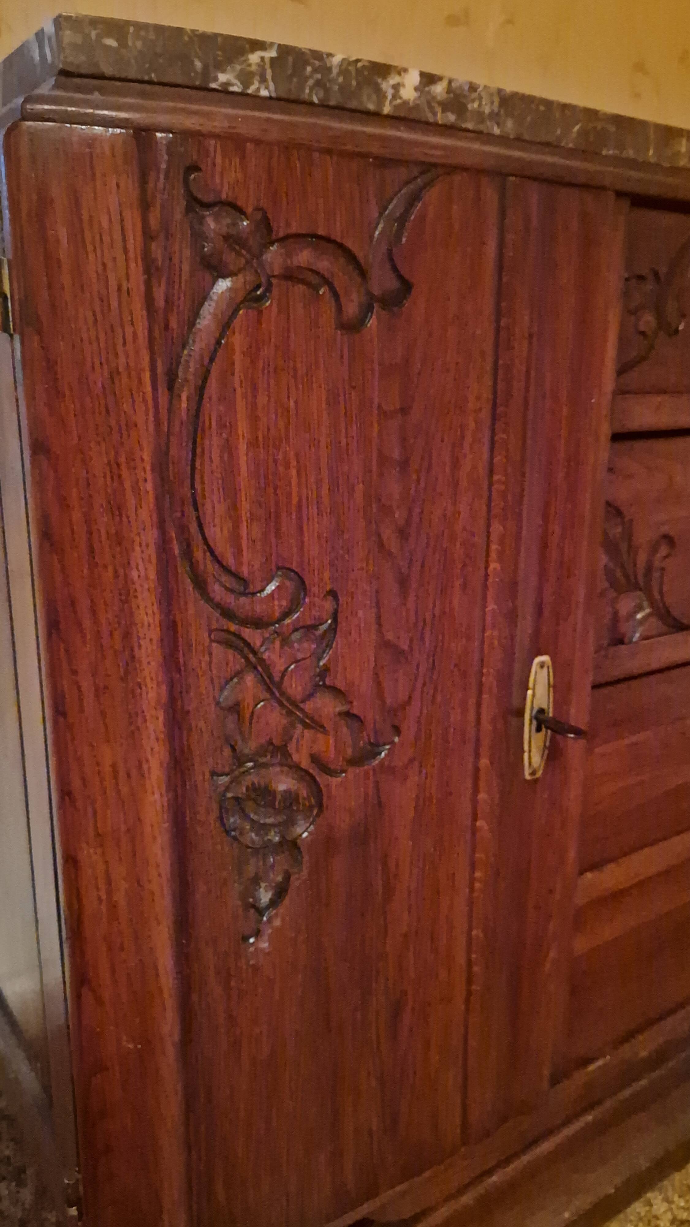 Art Deco sideboard with marble top