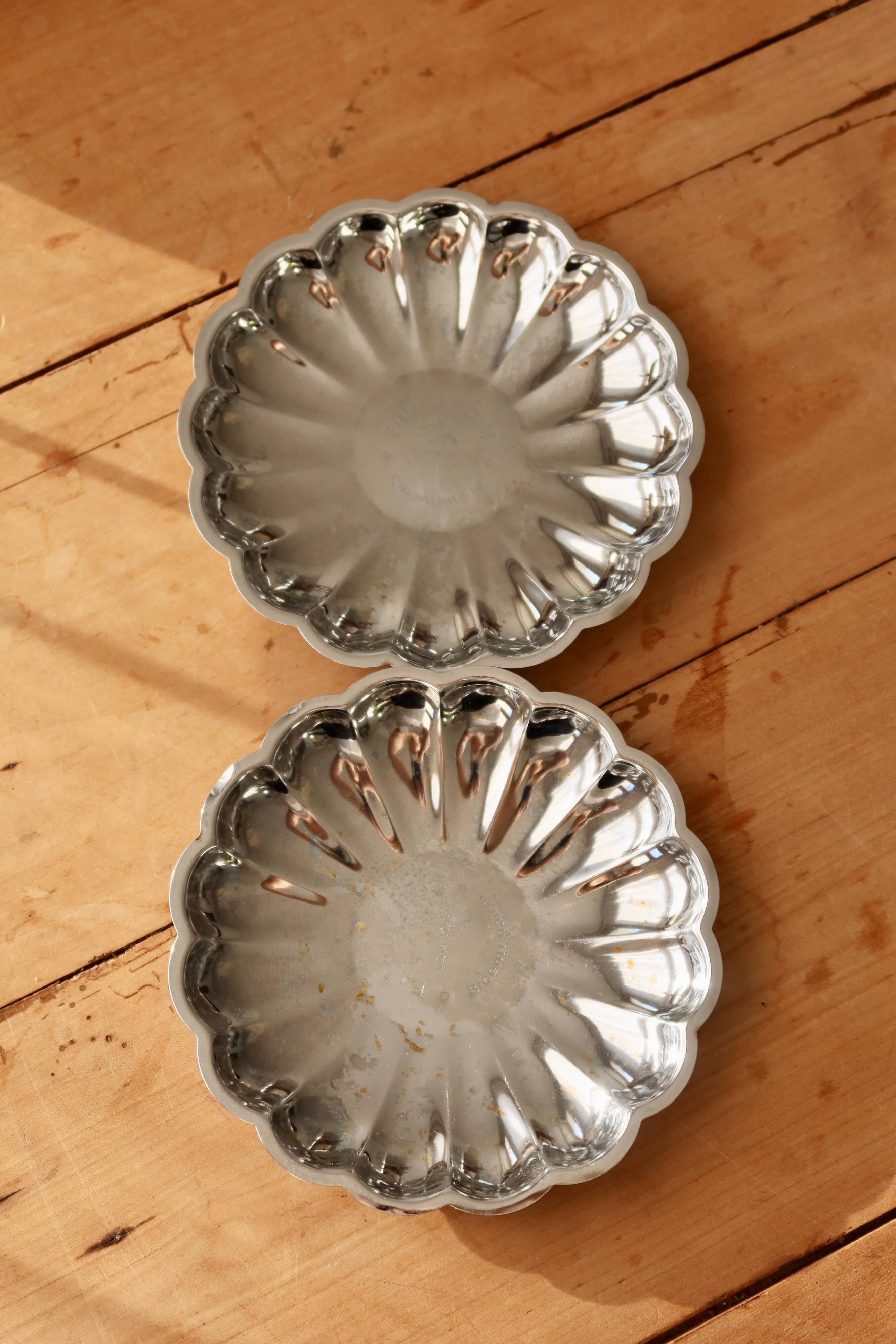 Coupelles vintage acier inoxydable style bistrot