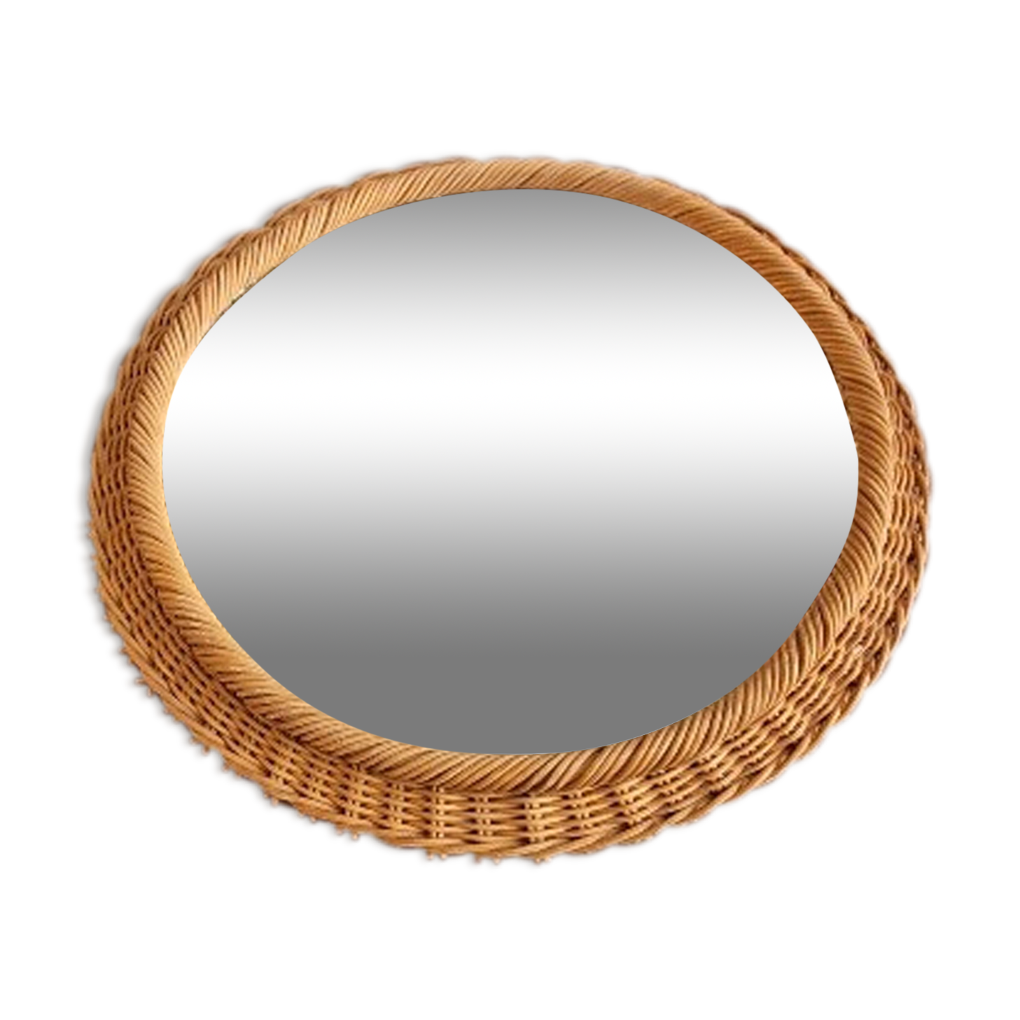 Vintage rattan mirror