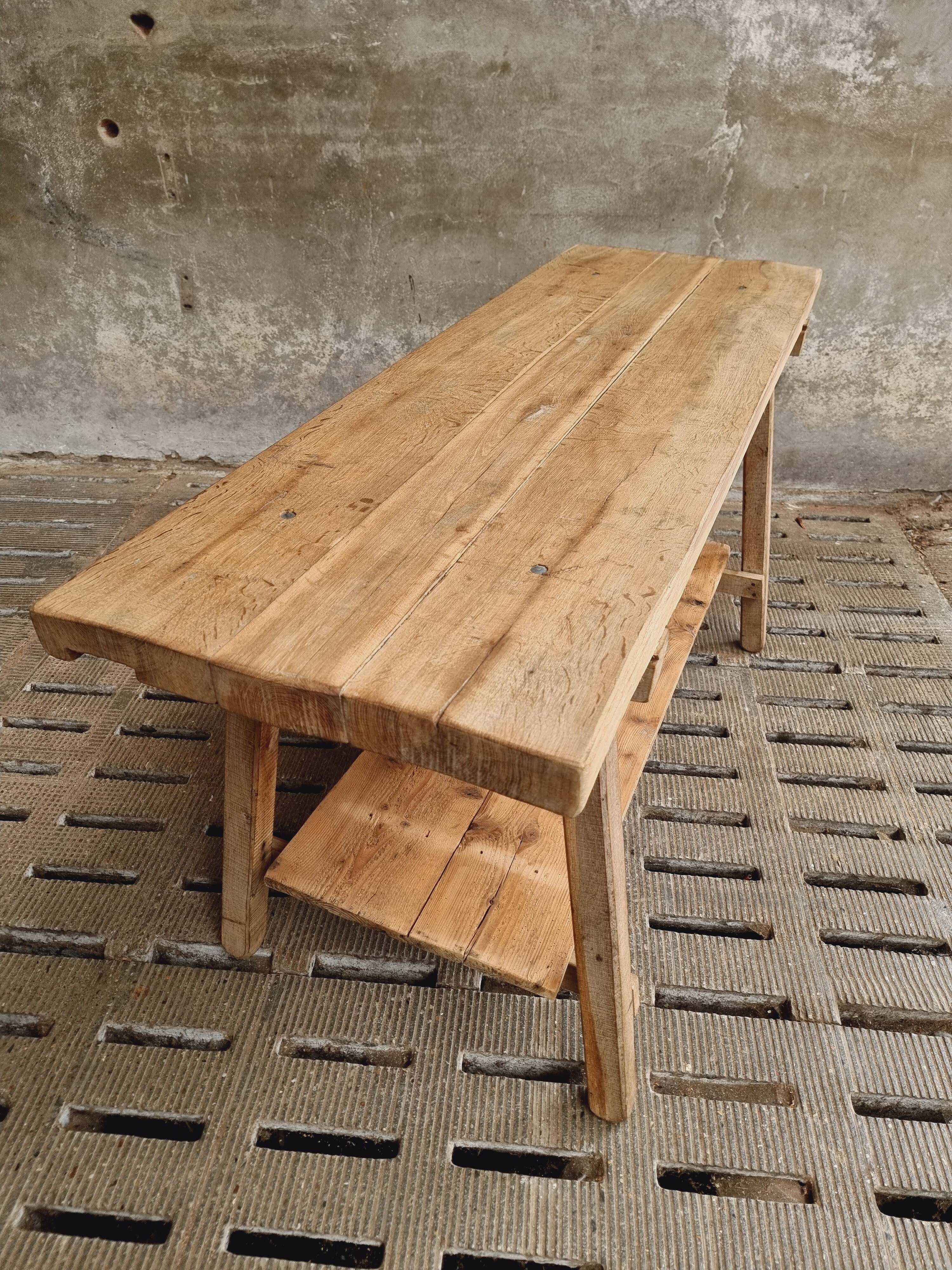 Old work table kitchen island bar table oak