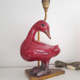 Pied de lampe canard faiënce et laiton