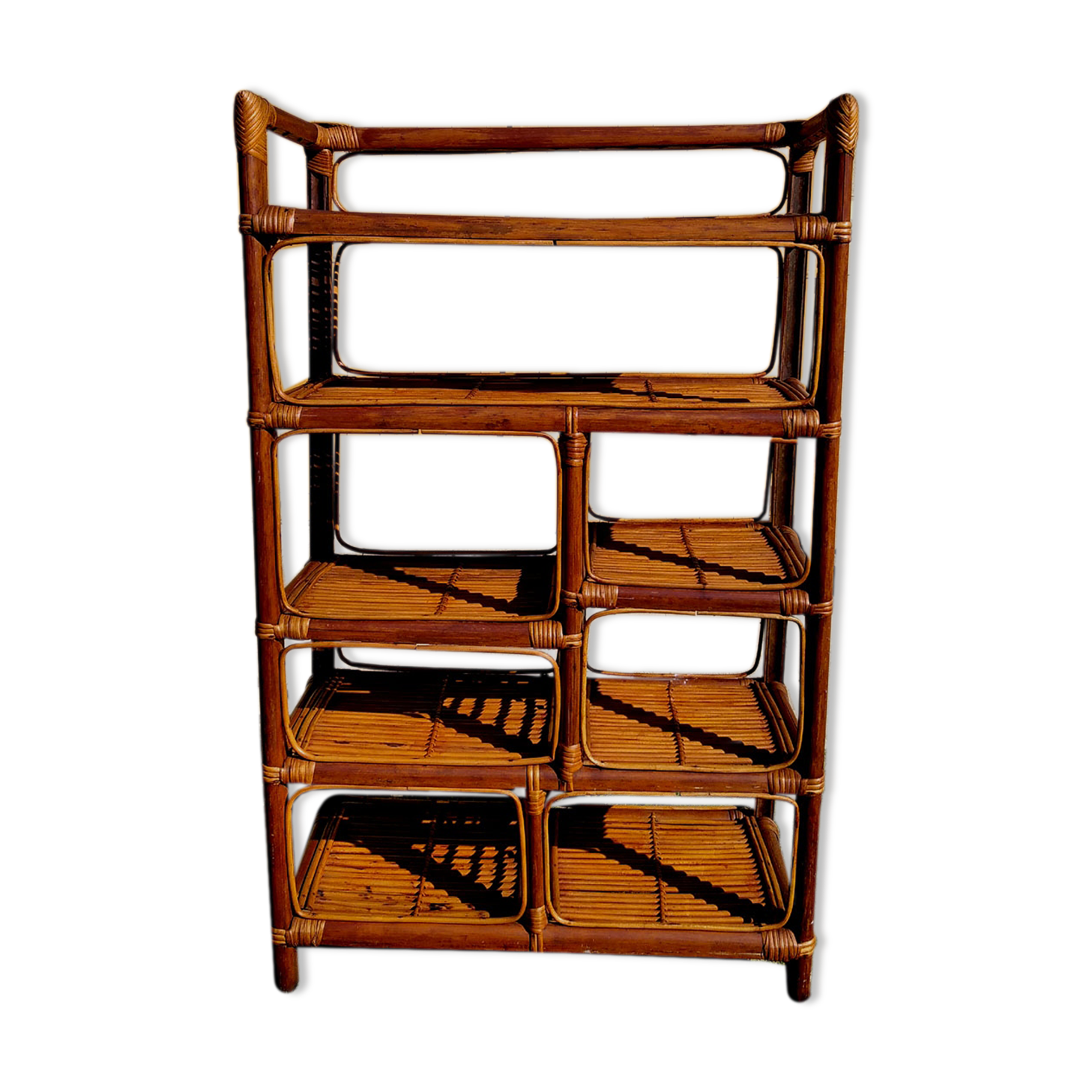 Bamboo and rattan shelf