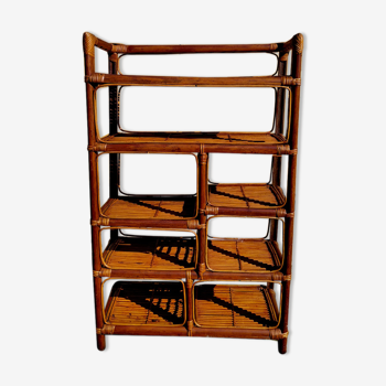 Bamboo and rattan shelf