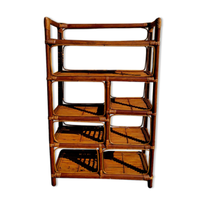 Etagere en bambou et rotin