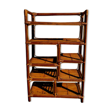 Bamboo and rattan shelf