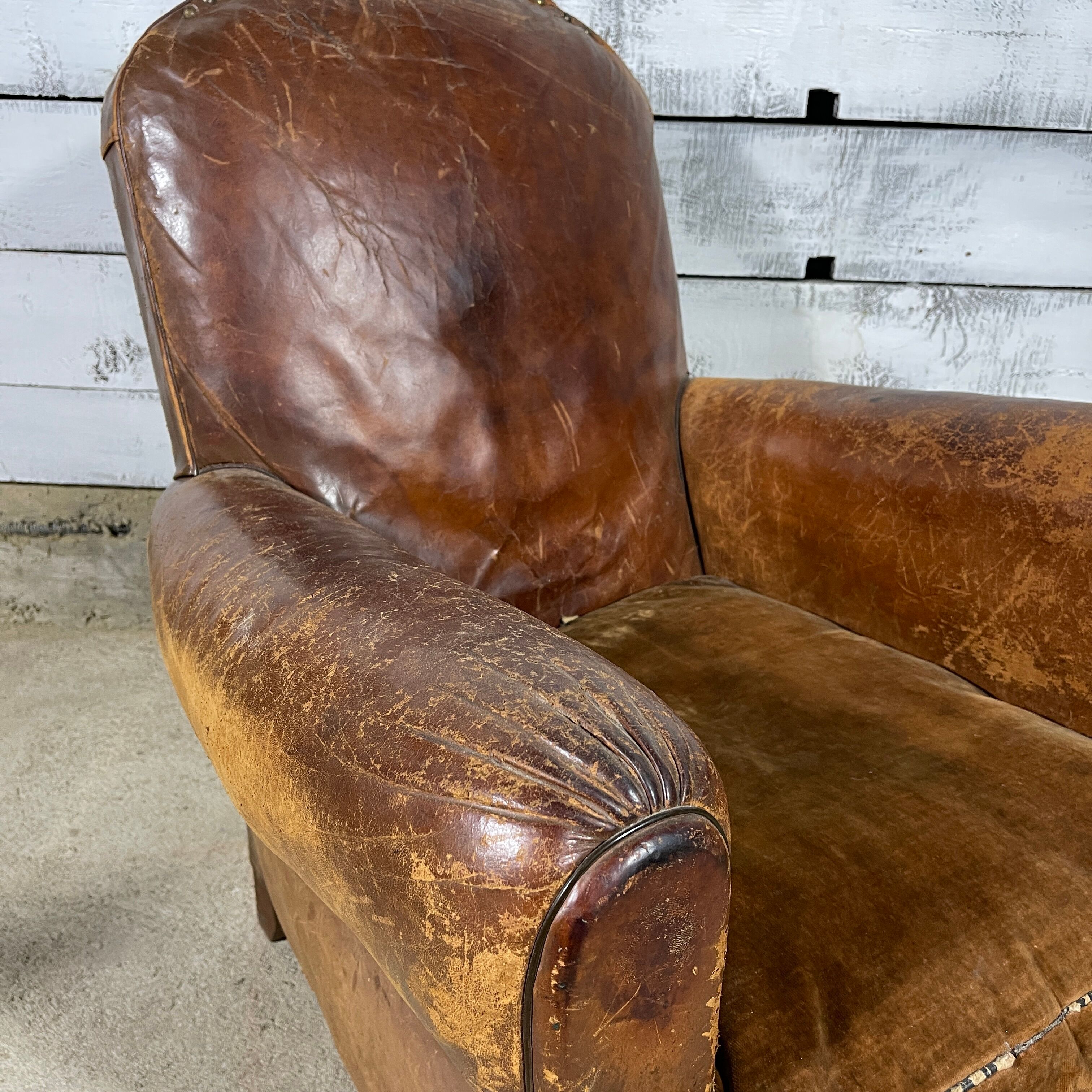 Leather club chair
