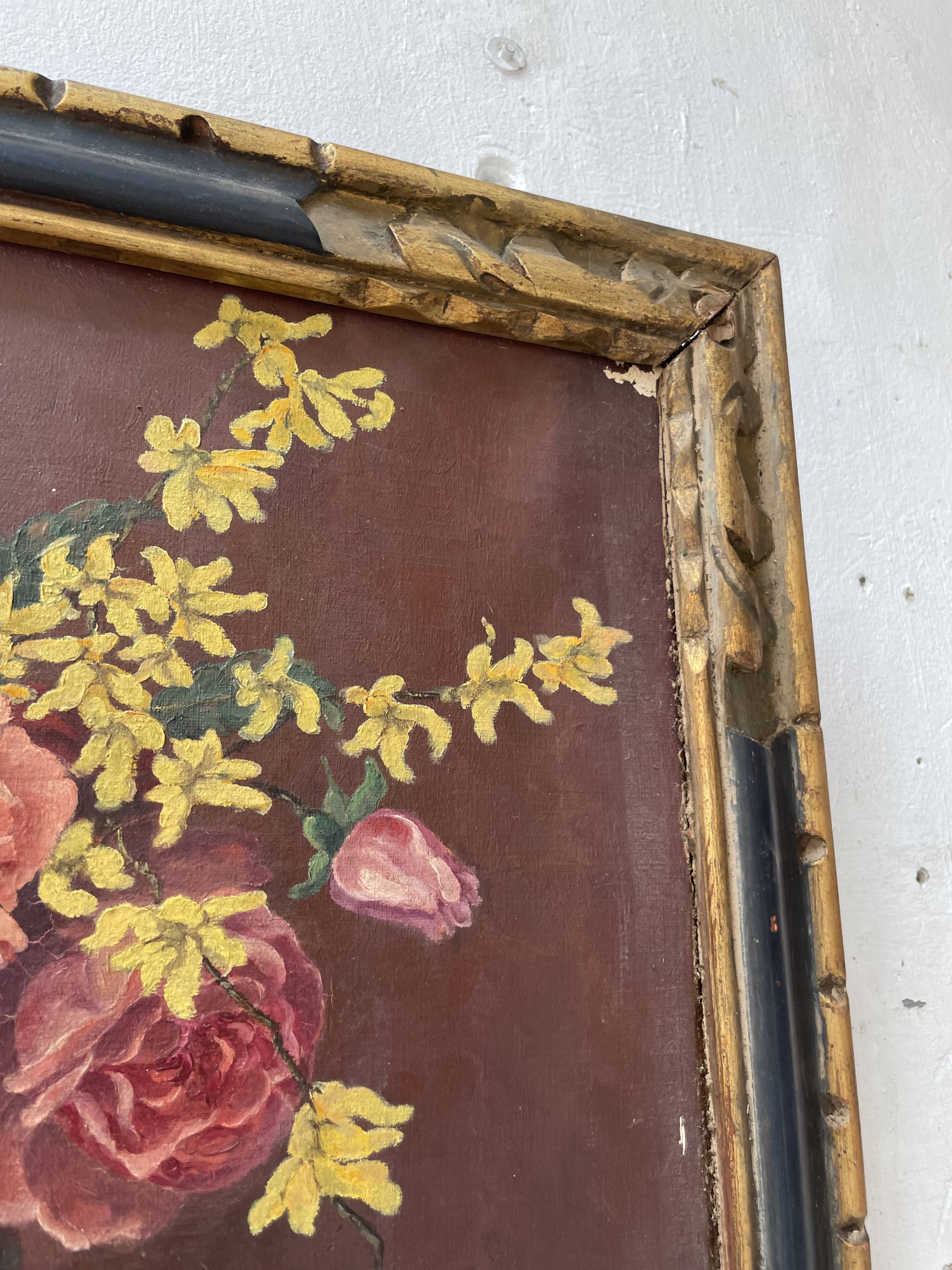 Oil painting flowers 1900