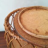 Rattan side table