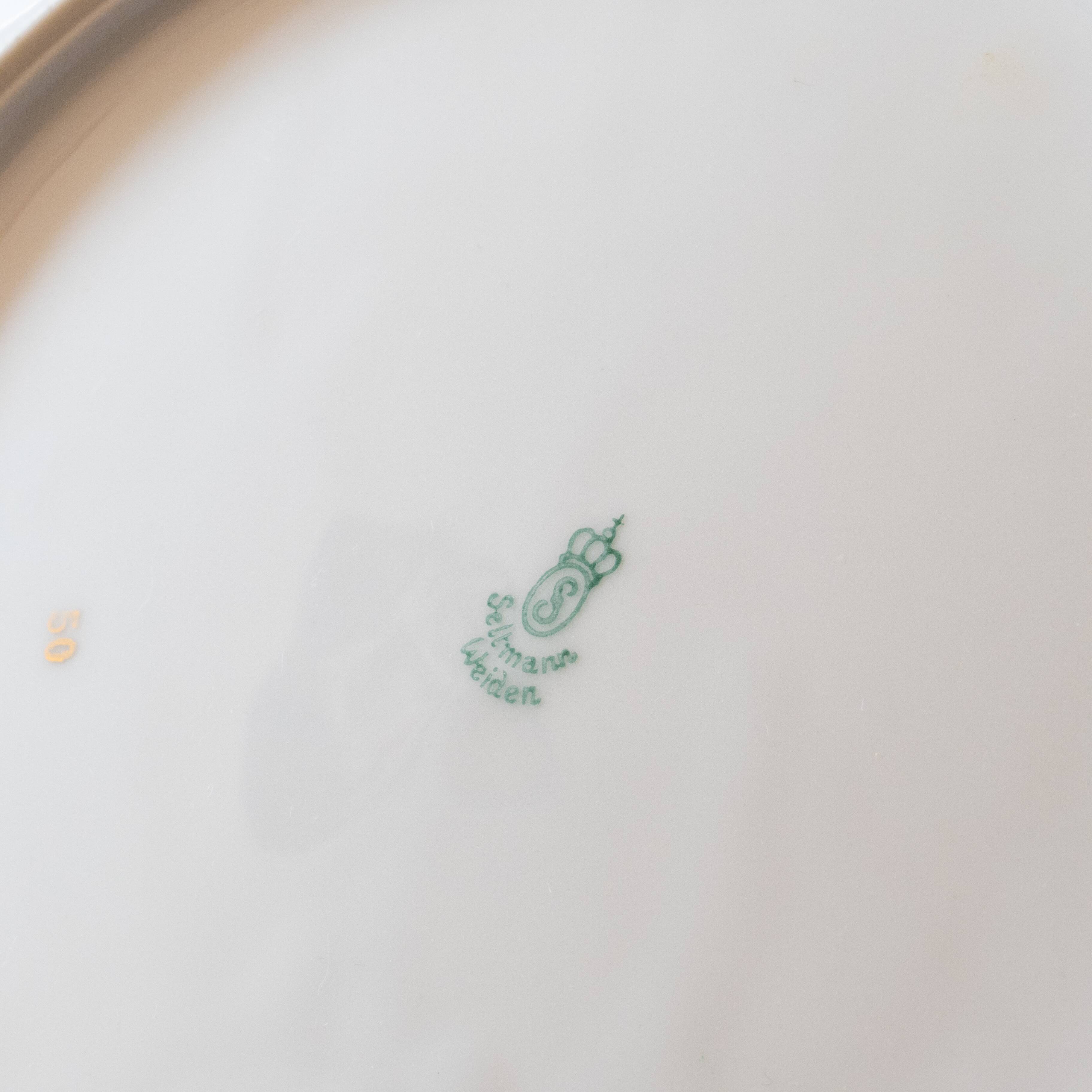 6 antique Bavarian porcelain plates by Seltmann Weiden