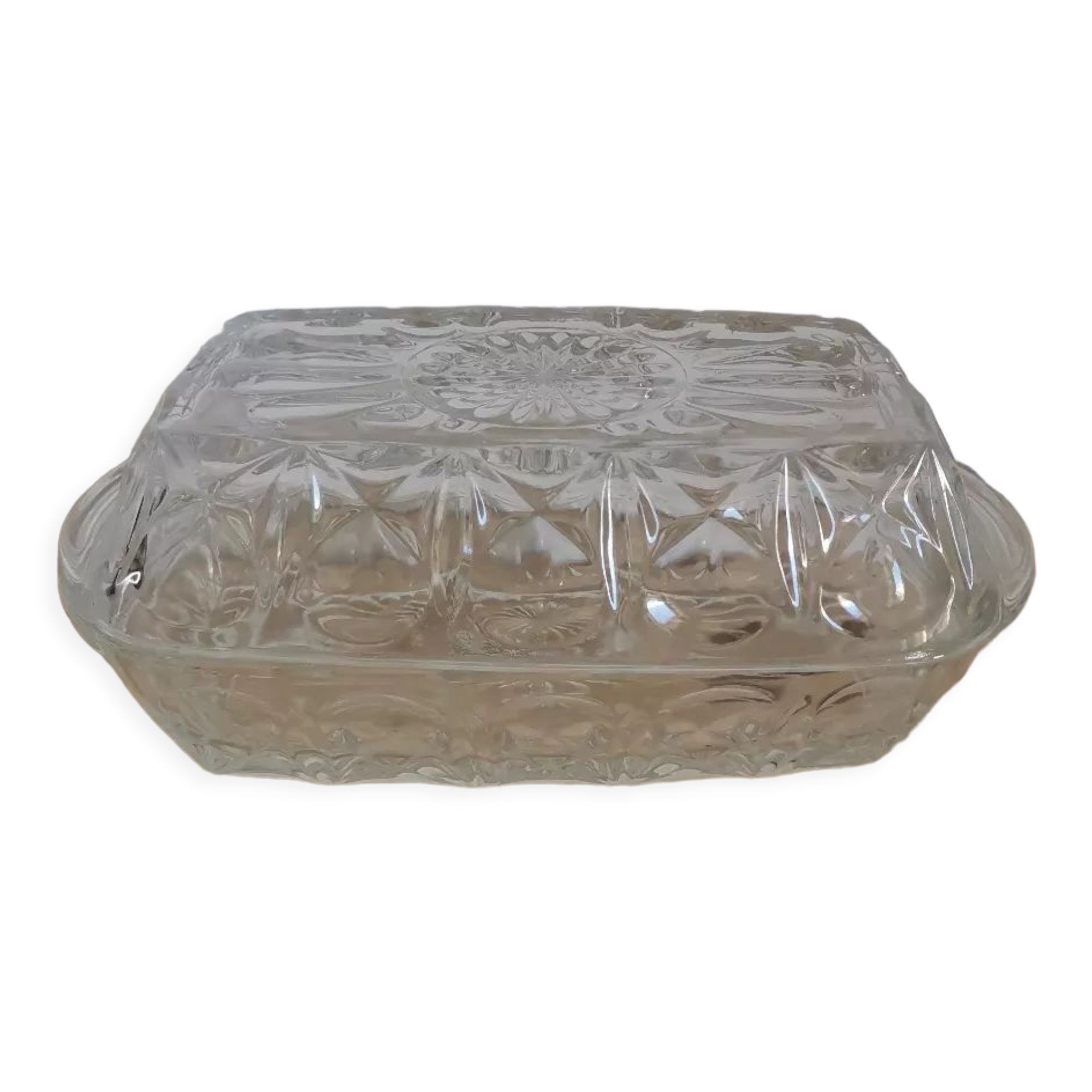 Henkel vintage molded glass butter cup made in France