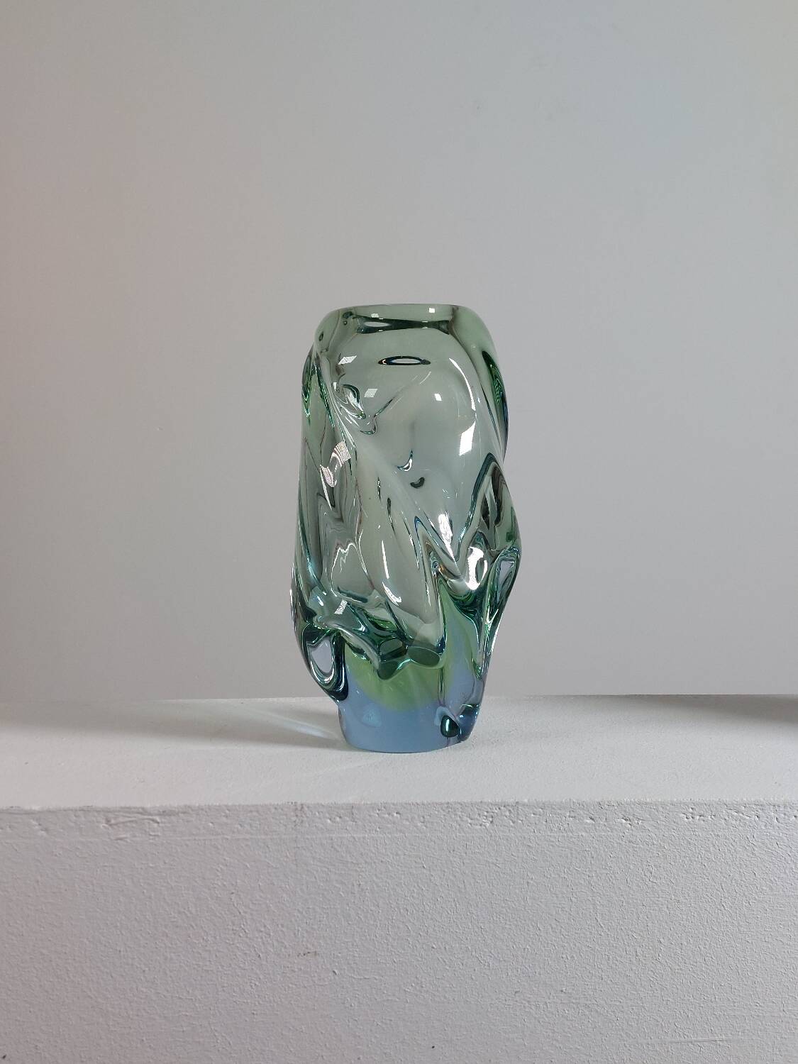 Organic glass vase by Jan Beránek Skrdlovice, mid-20th century.