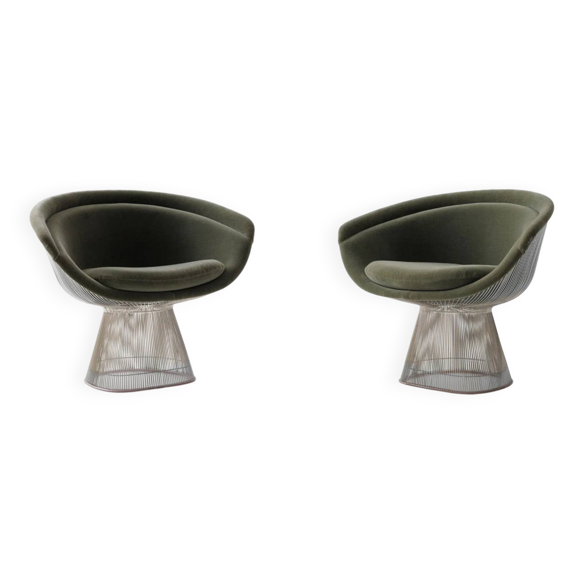 Set of 2 Platner lounge chairs by Warren Platner for Knoll