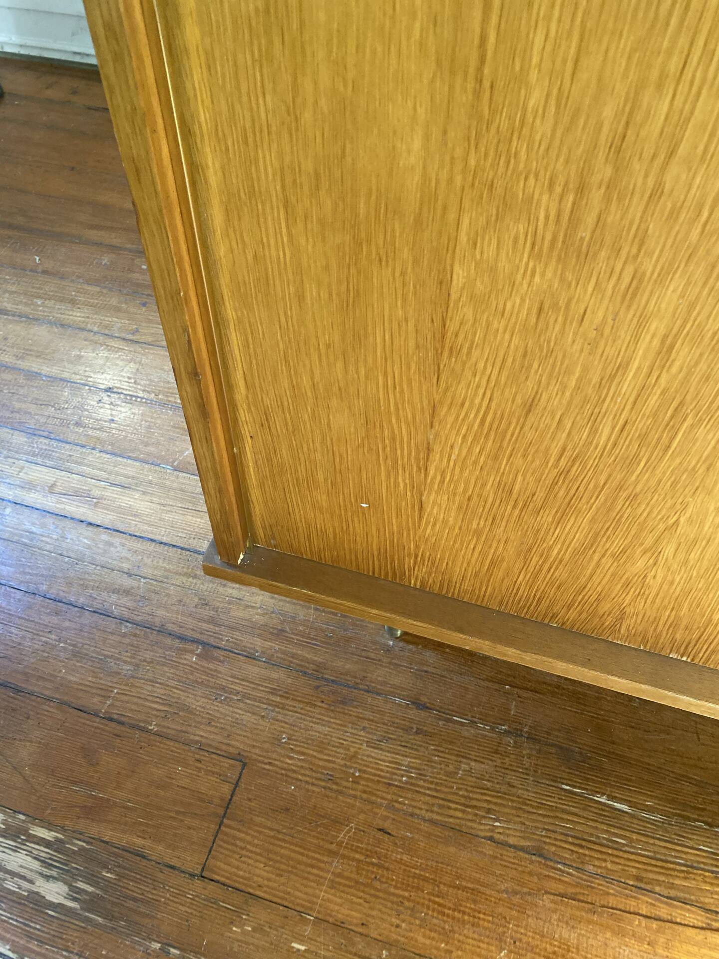 Large vintage Scandinavian wardrobe with two sliding doors.