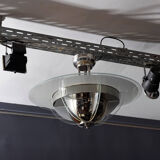 Deco France 1930 s plated nickel chandelier