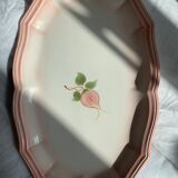 Large pink dish in Salins porcelain (identical oyster plates)