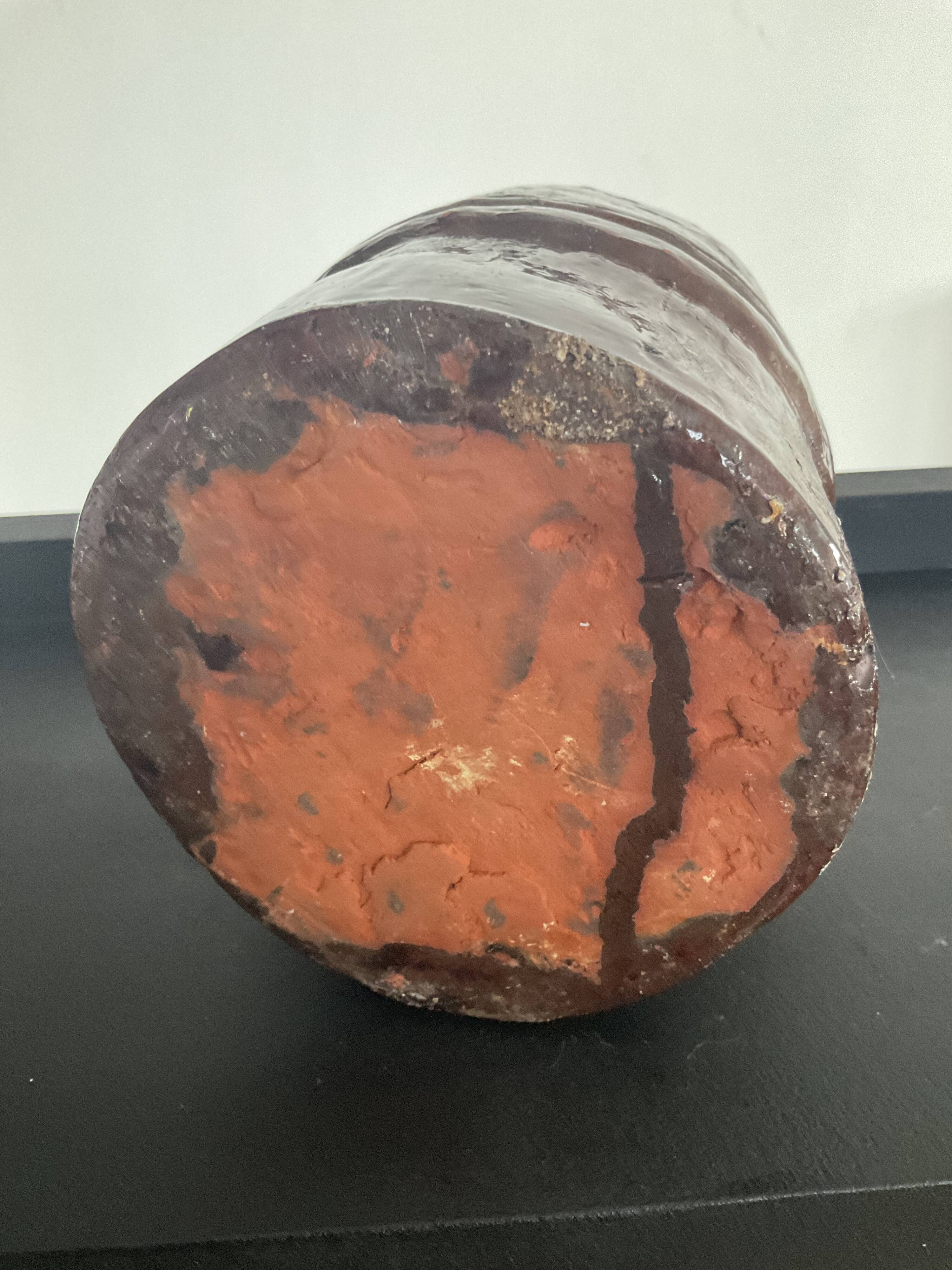 Vintage glazed terracotta vase