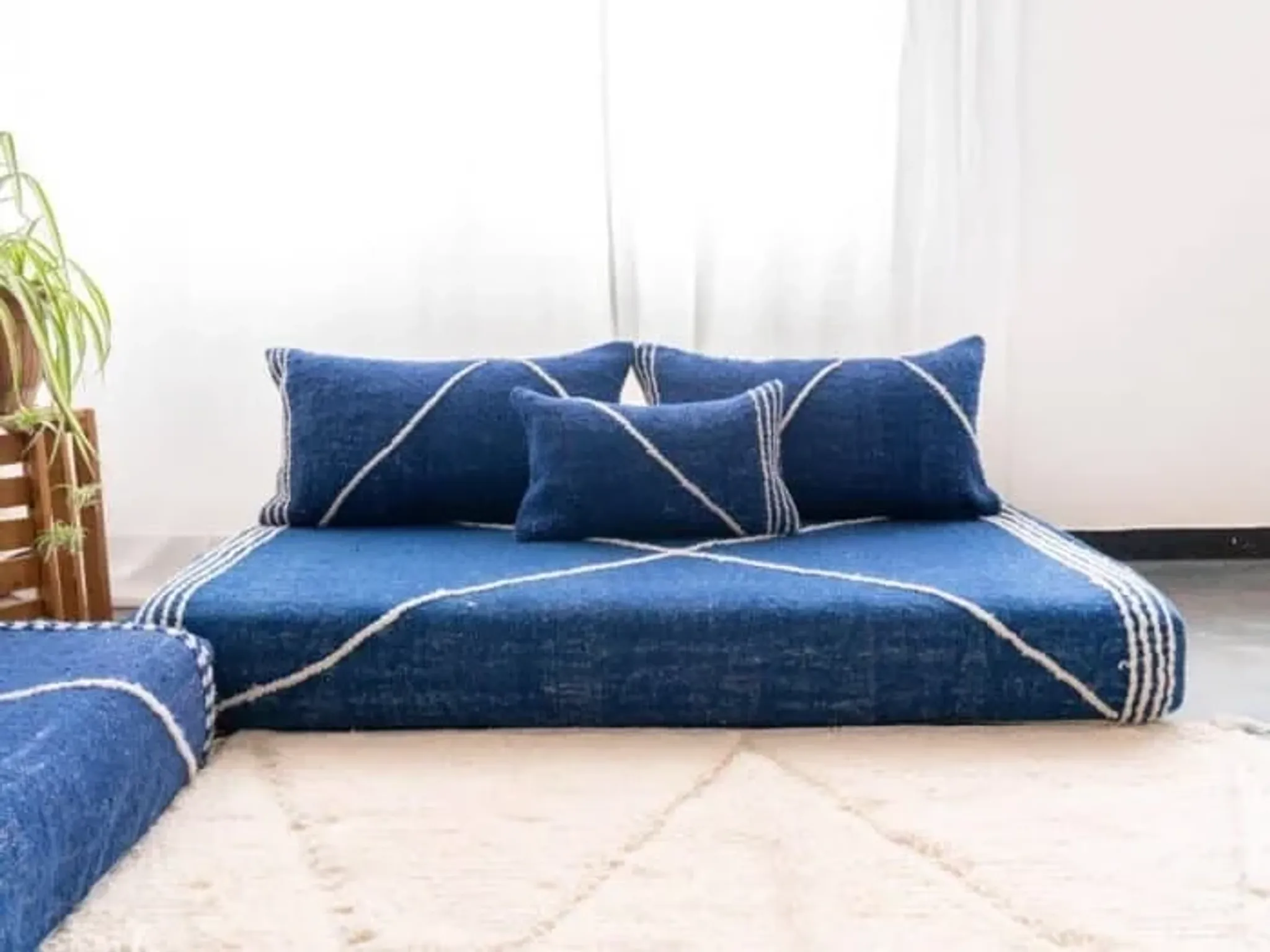 Tapis kilim marocain bleu