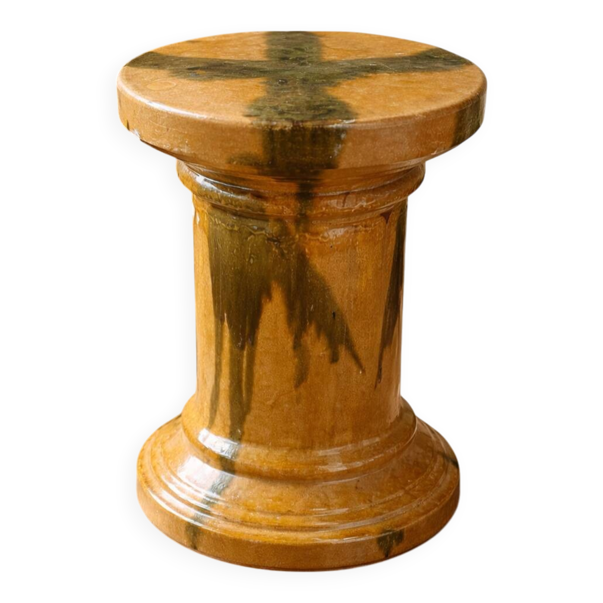 Southern France stool in glazed ceramic