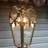 Bronze lantern of Louis XVI style working order - engraved glasses