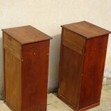 Oak bedside tables, vintage pair
