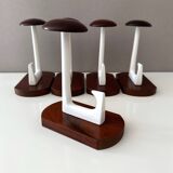 Set of 5 coat hooks, Midmodern wall coat hooks, retro style