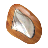 Teak and mother-of-pearl trinket bowl