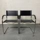 Paire de Fauteuils Design en simili cuir et Aluminium