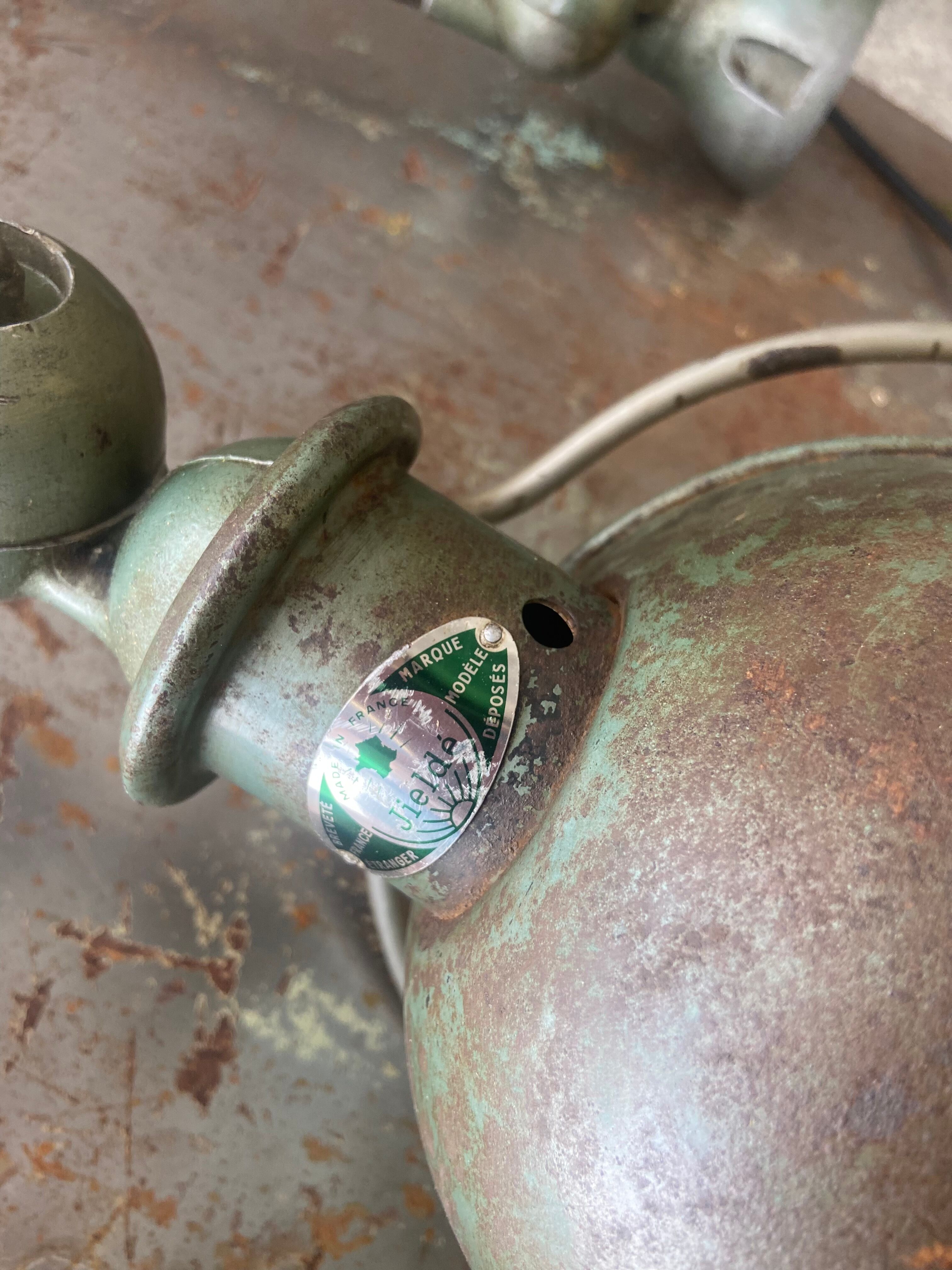 Jielde patinated lamp 1950