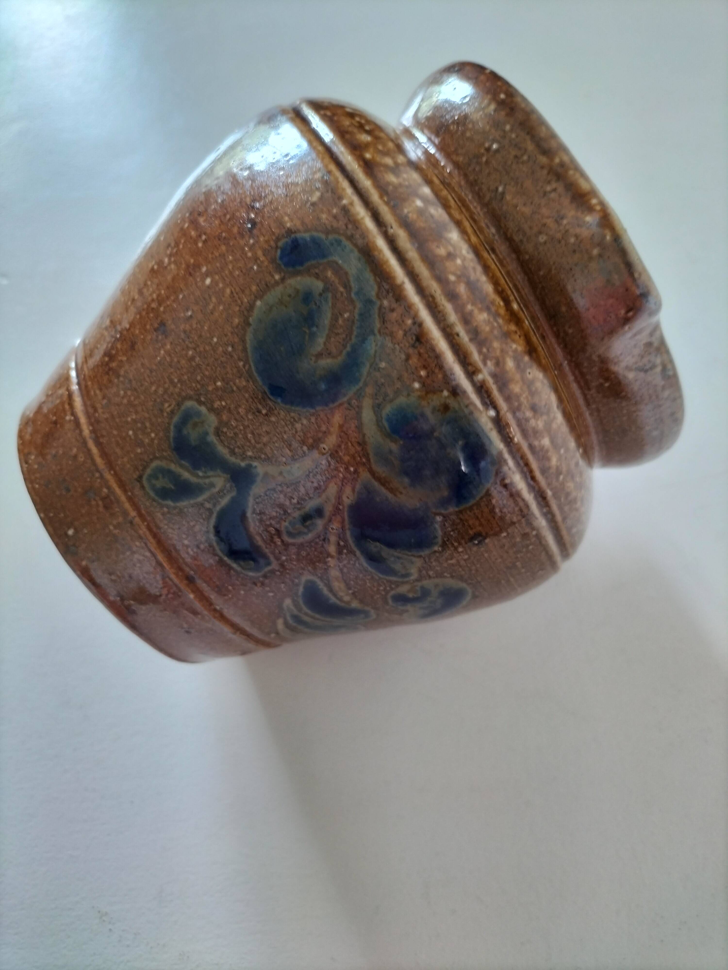 Glazed stoneware jug – hand-painted decoration