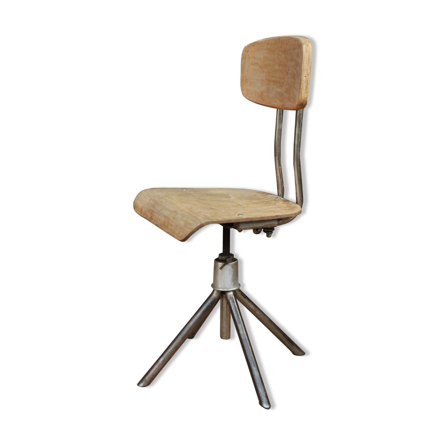 Wooden metal adjustable desk chair 1950