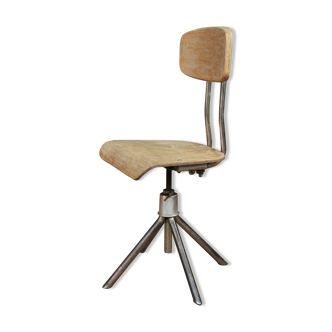 Wooden metal adjustable desk chair 1950