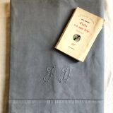 Old linen and cotton sheet dyed gray