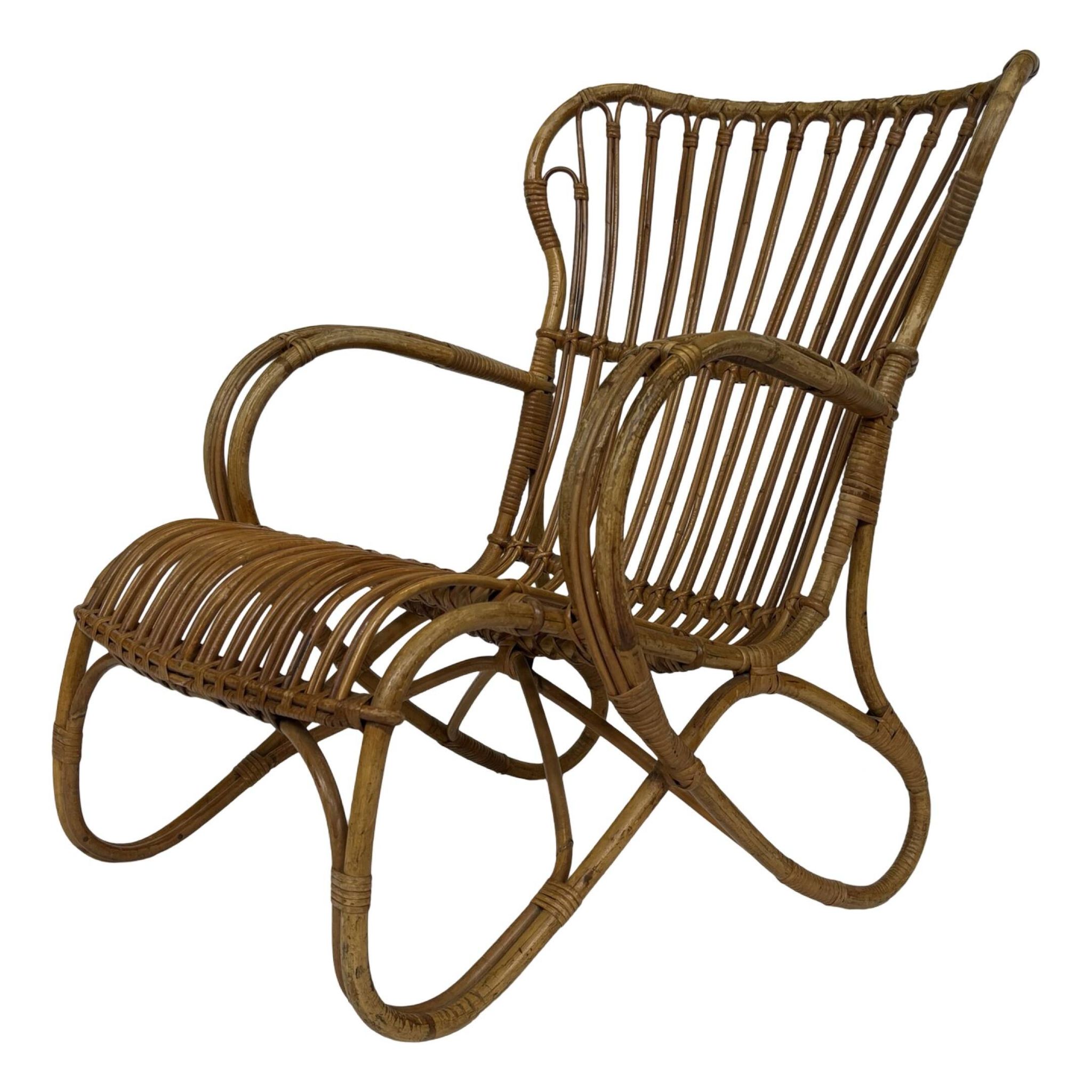 Set of two Belse 8 model Rattan chairs by Dirk van Sliedregt Rohe Noordwolde 1960