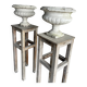 Pair of antique Médicis garden vases in cast stone.