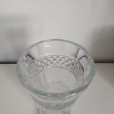 Large carved glass vase on foot