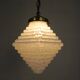 Art Deco pendant lamp with a hexagonal stepped glass shade, 1930s