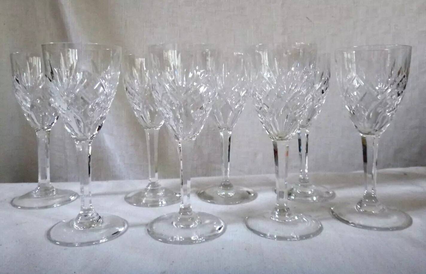 Saint louis chantilly 8 crystal white wine glasses - 15 cm