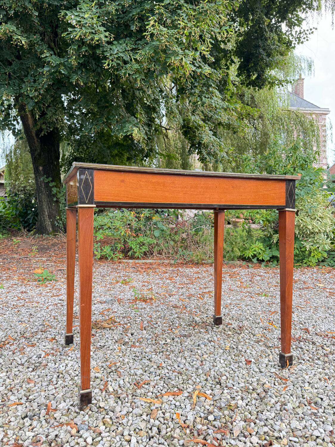 Jean Joseph Chapuis Mahogany Desk, Writing Table, Directoire Period