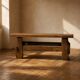 Brutalist coffee table in solid oak, 1970s