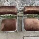 Set of 4 brown velvet zigzag chairs 1970