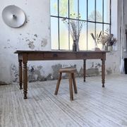 Bistro farmhouse table cherry wood turned legs 180cm