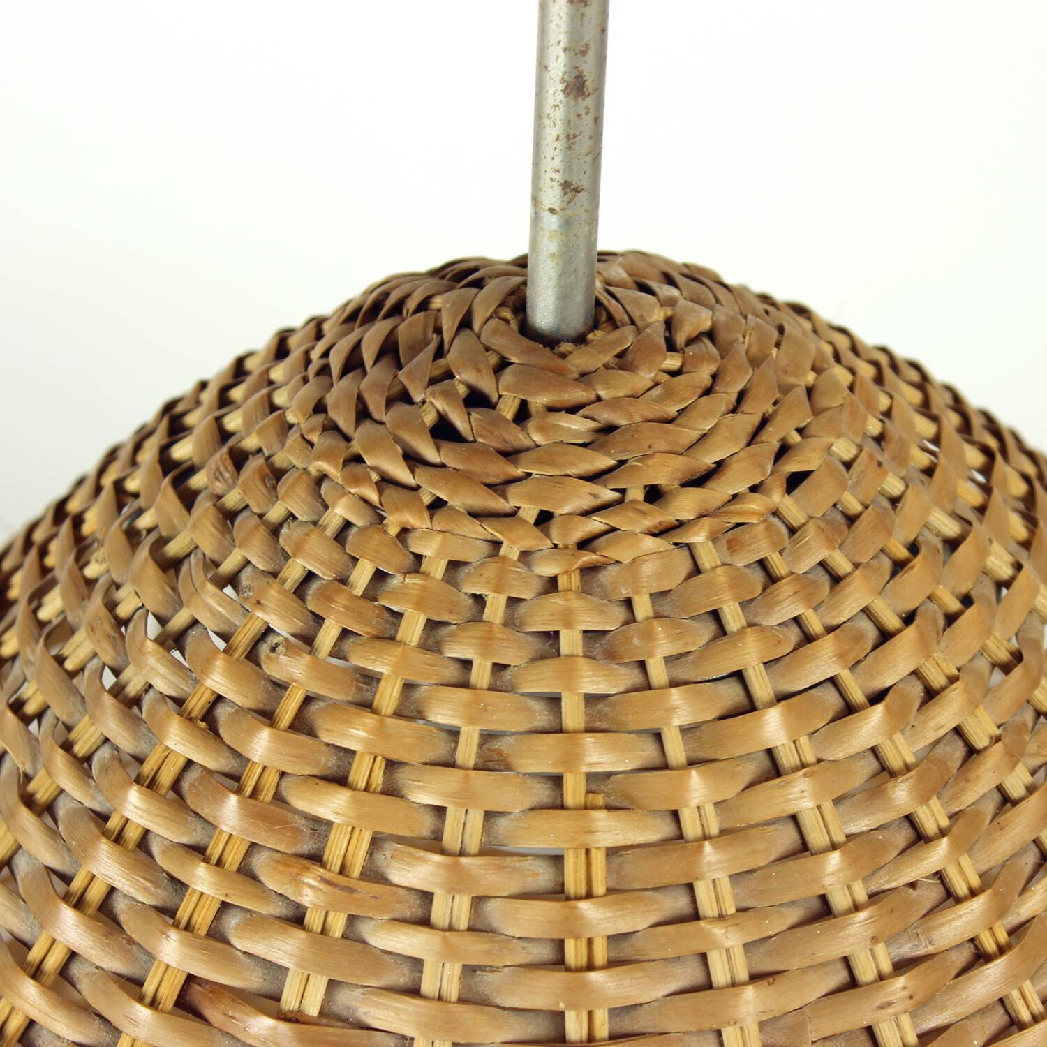 Vintage rattan ceiling light, Czechoslovakia 1960s