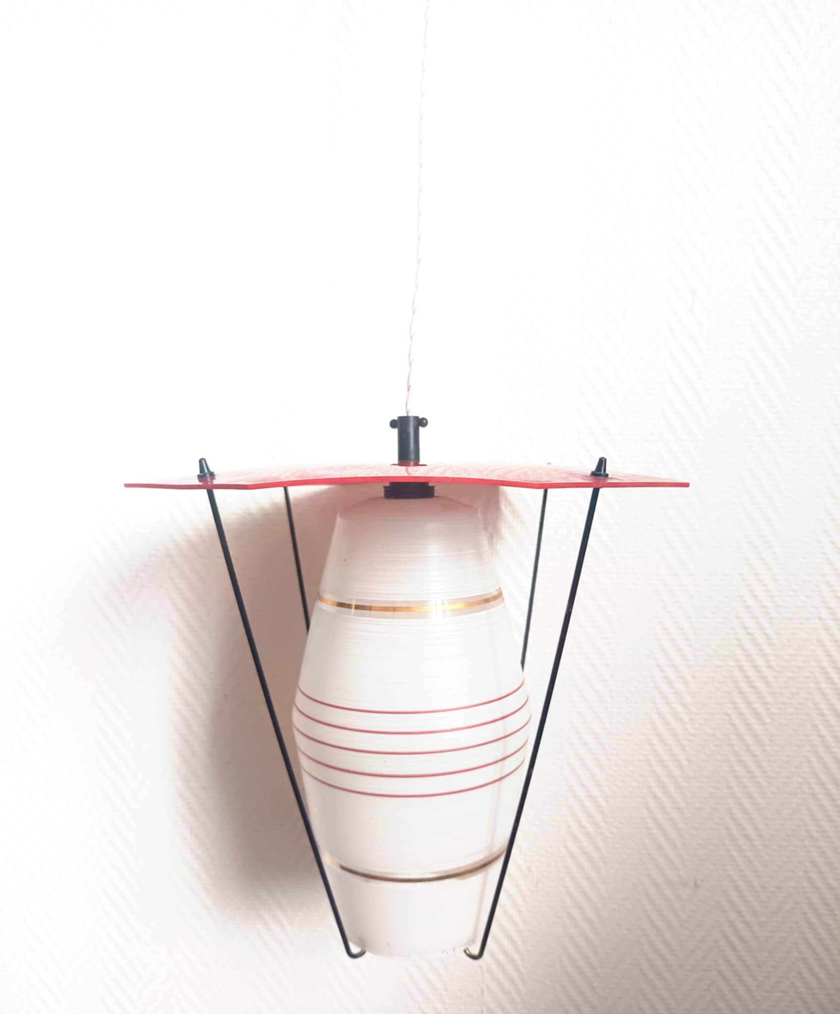 Suspension en verre et plexiglas, 1960