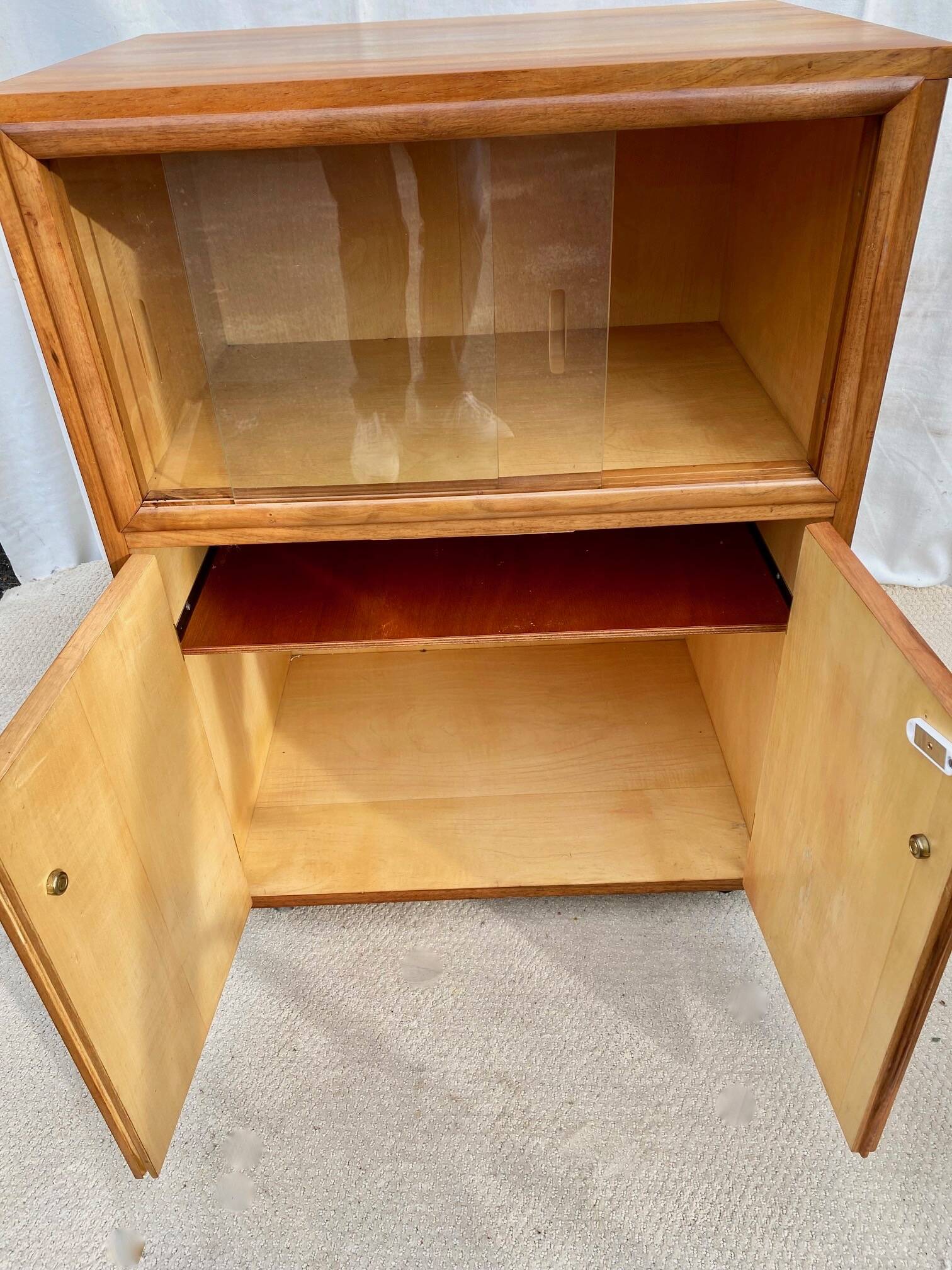 Scandinavian bar cabinet on casters