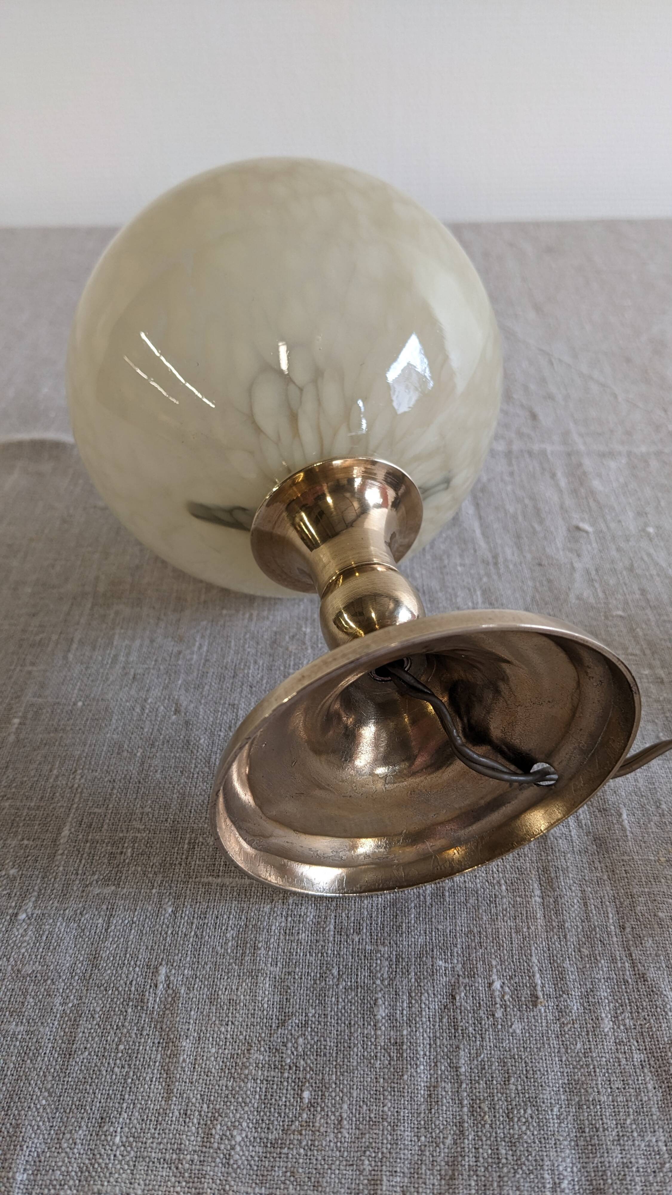 Lampe de chevet ou d'ambiance de style Art déco en verre de Clichy