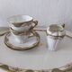 Coffee and tea service for two with its tray in Limoges porcelain.