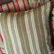 Old mattress canvas cushion khaki stripes square 45 cm chic campaign
